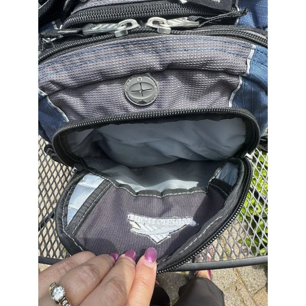 High Sierra Swerve Large Laptop Backpack Suspension Strap System Blue Gray Black